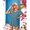 imageOFEEFAN Womens Summer Tops Babydoll Short Sleeve Shirts Puff Sleeve Peplum Tops V Neck T ShirtsJturquoise