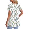 imageOFEEFAN Womens Summer Tops Babydoll Short Sleeve Shirts Puff Sleeve Peplum Tops V Neck T ShirtsNleaf Print