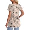 imageOFEEFAN Womens Summer Tops Babydoll Short Sleeve Shirts Puff Sleeve Peplum Tops V Neck T ShirtsPfloral Beige