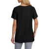 imageOFEEFAN Short Sleeve Tshirts for Women Summer Eyelet Short Sleeve Tops Loose Casual Basic TeeA Black