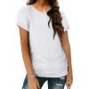 imageOFEEFAN Short Sleeve Tshirts for Women Summer Eyelet Short Sleeve Tops Loose Casual Basic TeeA White