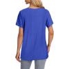 imageOFEEFAN Short Sleeve Tshirts for Women Summer Eyelet Short Sleeve Tops Loose Casual Basic TeeB Blue