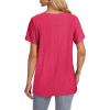imageOFEEFAN Short Sleeve Tshirts for Women Summer Eyelet Short Sleeve Tops Loose Casual Basic TeeB Hot Pink
