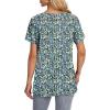 imageOFEEFAN Short Sleeve Tshirts for Women Summer Eyelet Short Sleeve Tops Loose Casual Basic TeeFloral Blue