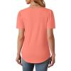 imageOFEEFAN Womens T Shirts Short Sleeve Tops Dressy Casual Blouses Spring Summer Outfits Flowy Pleated Front Scooped Neck2coral