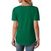 imageOFEEFAN Womens T Shirts Short Sleeve Tops Dressy Casual Blouses Spring Summer Outfits Flowy Pleated Front Scooped Neck2green