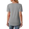 imageOFEEFAN Womens T Shirts Short Sleeve Tops Dressy Casual Blouses Spring Summer Outfits Flowy Pleated Front Scooped Neck2grey