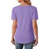 imageOFEEFAN Womens T Shirts Short Sleeve Tops Dressy Casual Blouses Spring Summer Outfits Flowy Pleated Front Scooped Neck2purple