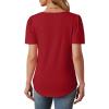 imageOFEEFAN Womens T Shirts Short Sleeve Tops Dressy Casual Blouses Spring Summer Outfits Flowy Pleated Front Scooped Neck2red