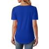 imageOFEEFAN Womens T Shirts Short Sleeve Tops Dressy Casual Blouses Spring Summer Outfits Flowy Pleated Front Scooped Neck2royal Blue