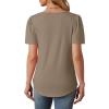 imageOFEEFAN Womens T Shirts Short Sleeve Tops Dressy Casual Blouses Spring Summer Outfits Flowy Pleated Front Scooped Neck2sand