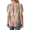imageOFEEFAN Womens T Shirts Short Sleeve Tops Dressy Casual Blouses Spring Summer Outfits Flowy Pleated Front Scooped Neck4tiedye Brown