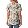 imageOFEEFAN Womens T Shirts Short Sleeve Tops Dressy Casual Blouses Spring Summer Outfits Flowy Pleated Front Scooped Neck5beige Black