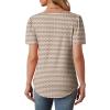imageOFEEFAN Womens T Shirts Short Sleeve Tops Dressy Casual Blouses Spring Summer Outfits Flowy Pleated Front Scooped Neck5brown White