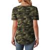 imageOFEEFAN Womens T Shirts Short Sleeve Tops Dressy Casual Blouses Spring Summer Outfits Flowy Pleated Front Scooped Neck5camo Green
