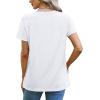 imageOFEEFAN Shirts for Women Short Sleeve Tops Pleated Crew Neck Casual Summer Fashion Tops Loose FitWhite