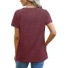 imageOFEEFAN Shirts for Women Short Sleeve Tops Pleated Crew Neck Casual Summer Fashion Tops Loose FitWinered