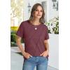 imageOFEEFAN Shirts for Women Short Sleeve Tops Pleated Crew Neck Casual Summer Fashion Tops Loose FitWinered