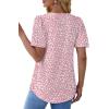 imageOFEEFAN T Shirts for Women Pleated Square Neck Dressy Casual Blouses Puff Short Sleeve Summer Tops Loose FitPink Leopard