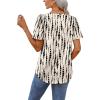 imageOFEEFAN T Shirts for Women V Neck Dressy Casual Blouses Puff Short Sleeve Summer Tops Loose Fit3black Spot