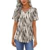 imageOFEEFAN T Shirts for Women V Neck Dressy Casual Blouses Puff Short Sleeve Summer Tops Loose Fit3black Spot