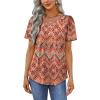imageOFEEFAN T Shirts for Women V Neck Dressy Casual Blouses Puff Short Sleeve Summer Tops Loose Fit3boho