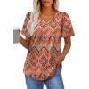imageOFEEFAN T Shirts for Women V Neck Dressy Casual Blouses Puff Short Sleeve Summer Tops Loose Fit3boho