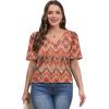 imageOFEEFAN T Shirts for Women V Neck Dressy Casual Blouses Puff Short Sleeve Summer Tops Loose Fit3boho