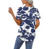 imageOFEEFAN T Shirts for Women V Neck Dressy Casual Blouses Puff Short Sleeve Summer Tops Loose Fit4floral