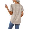 imageOFEEFAN T Shirts for Women V Neck Dressy Casual Blouses Puff Short Sleeve Summer Tops Loose Fit5pleated1