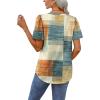 imageOFEEFAN T Shirts for Women V Neck Dressy Casual Blouses Puff Short Sleeve Summer Tops Loose Fit5pleated2