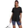 imageOFEEFAN Workout Tops for Women UPF 50 Breathable Quick Dry Loose Fit T Shirt Outdoor Yoga Running Hiking Gym Tee TopBlack