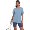 imageOFEEFAN Workout Tops for Women UPF 50 Breathable Quick Dry Loose Fit T Shirt Outdoor Yoga Running Hiking Gym Tee TopBlue