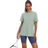 imageOFEEFAN Workout Tops for Women UPF 50 Breathable Quick Dry Loose Fit T Shirt Outdoor Yoga Running Hiking Gym Tee TopLight Green