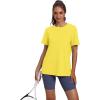 imageOFEEFAN Workout Tops for Women UPF 50 Breathable Quick Dry Loose Fit T Shirt Outdoor Yoga Running Hiking Gym Tee TopYellow