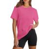 imageOFEEFAN Workout Tops for Women UPF 50 Breathable Quick Dry Loose Fit T Shirt Outdoor Yoga Running Hiking Gym Tee TopRose Pink