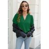 imageOFEEFAN Womens Pleated Puff Sleeve Tops Summer V Neck Tunic Shirts Loose Curved Hem Blouses Dressy Casual S3XL006green
