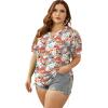 imageOFEEFAN Womens Pleated Puff Sleeve Tops Summer V Neck Tunic Shirts Loose Curved Hem Blouses Dressy Casual S3XLC21yellow Floral