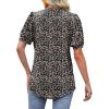 imageOFEEFAN Womens Pleated Puff Sleeve Tops Summer V Neck Tunic Shirts Loose Curved Hem Blouses Dressy Casual S3XLC231floral Black