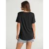 imageOFEEFAN Womens Summer Tops 2025 Trendy Short Sleeve Shirts Smocked Crewneck TeeBlack