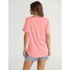 imageOFEEFAN Womens Summer Tops 2025 Trendy Short Sleeve Shirts Smocked Crewneck TeeCoral