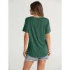 imageOFEEFAN Womens Summer Tops 2025 Trendy Short Sleeve Shirts Smocked Crewneck TeeGreen