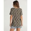 imageOFEEFAN Womens Summer Tops 2025 Trendy Short Sleeve Shirts Smocked Crewneck TeeZfloral Black