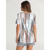 imageOFEEFAN Womens Summer Tops 2025 Trendy Short Sleeve Shirts Smocked Crewneck TeeZtie Dye