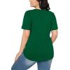 imageOFEEFAN Womens T Shirts Short Sleeve Pleated Dressy Casual Scooped Neck Summer Tops Blouses03green