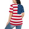 imageOFEEFAN Womens T Shirts Short Sleeve Pleated Dressy Casual Scooped Neck Summer Tops Blouses05flag