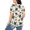 imageOFEEFAN Womens T Shirts Short Sleeve Pleated Dressy Casual Scooped Neck Summer Tops Blouses2floral Black