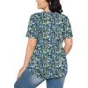 imageOFEEFAN Womens T Shirts Short Sleeve Pleated Dressy Casual Scooped Neck Summer Tops Blouses2floral Blue
