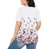 imageOFEEFAN Womens T Shirts Short Sleeve Pleated Dressy Casual Scooped Neck Summer Tops Blouses2floral Multi