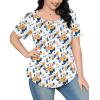 imageOFEEFAN Womens T Shirts Short Sleeve Pleated Dressy Casual Scooped Neck Summer Tops Blouses2floral Yellow